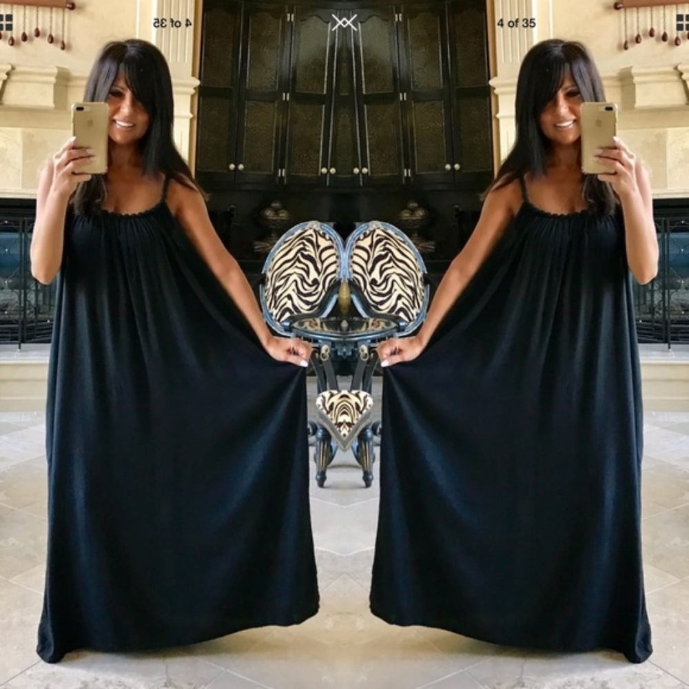BEACH GYPSY PLUS Flowy Black Maxi Dresses 2 Pack!